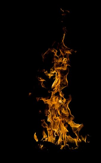 Fire Flames Night Sky 4K Ultra HD Mobile Wallpaper