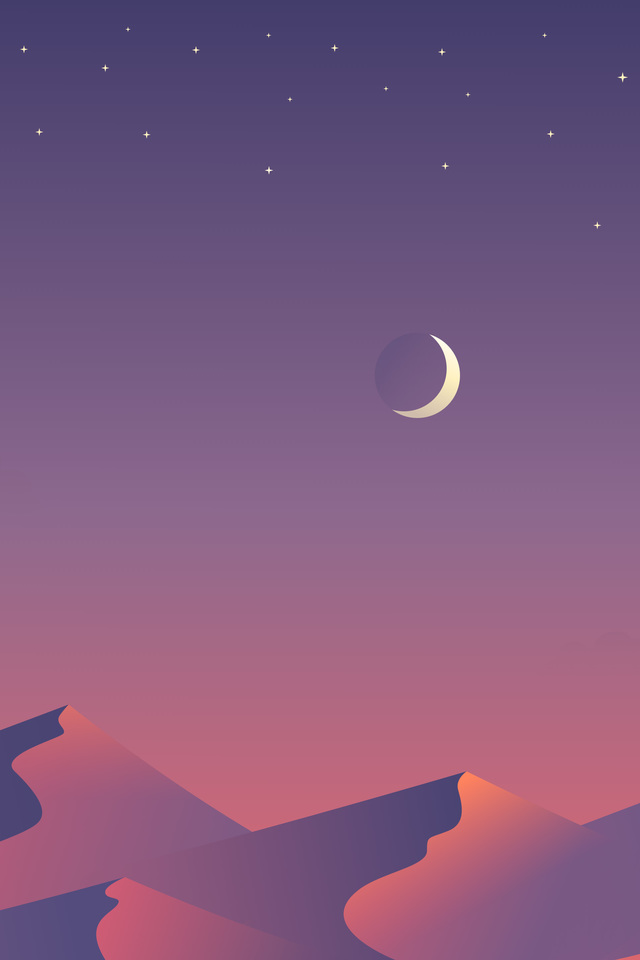 Desert Nights Moon 8n Wallpaper - [640 x 960]