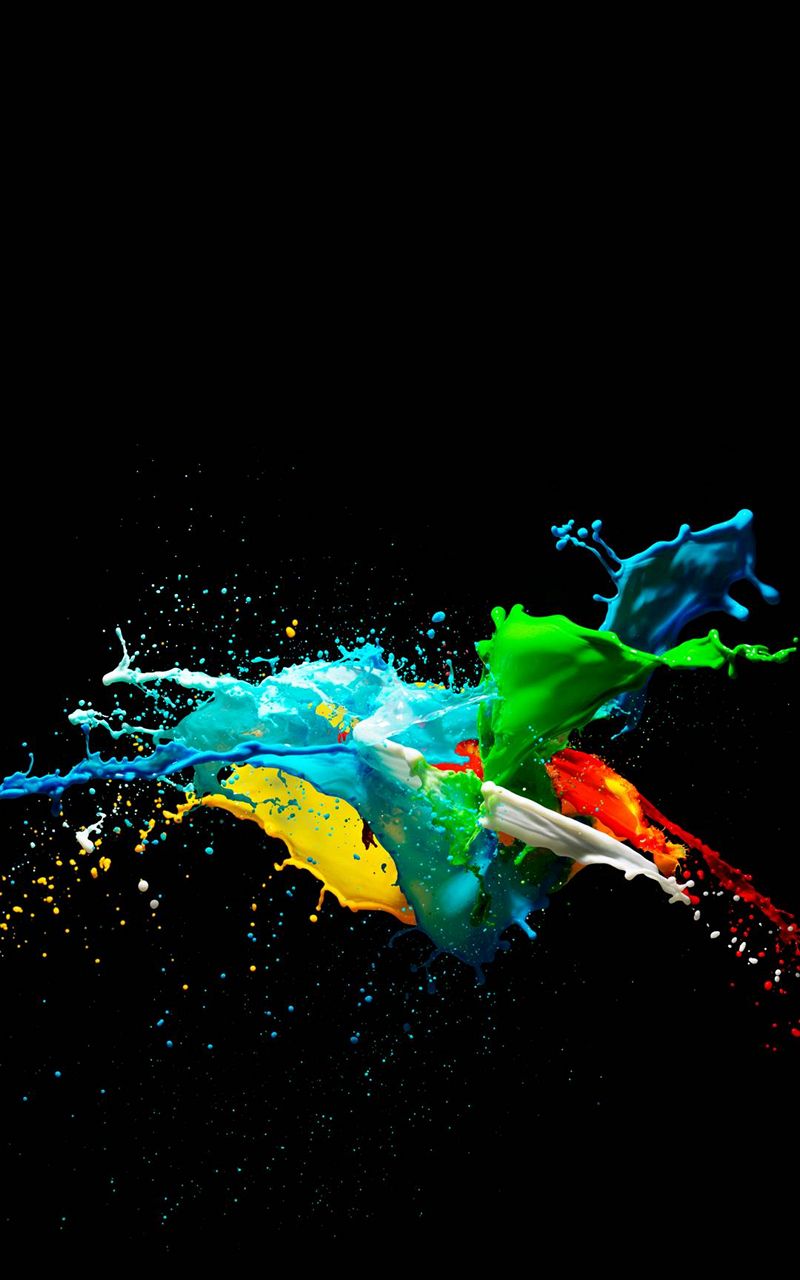 Colorful Painted Black Background - [800x1280]